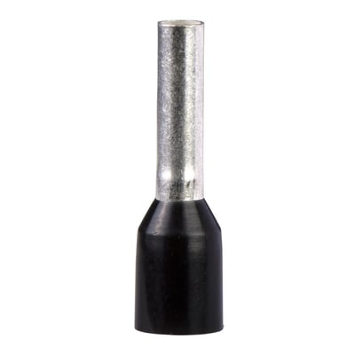 Schneider Electric Termin aluminium DZ5CE0153, 1,5 lang, sort isolering, isoleret ledningsafslutning.
