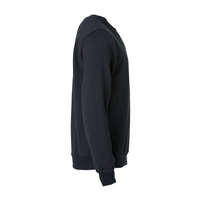 Klik Basic sweatshirt 021030 i sort, vist fra siden med rund hals og lange ærmer.