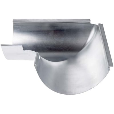 Plastmo 12" udvendig 45° gering i zinkmateriale med glat overflade på neutral baggrund.