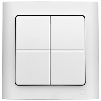 Lauritz Knudsen DALI-2 tryk med 4 taster i hvid, designet til LK Fuga rammer og passer til dåseinstallationer.