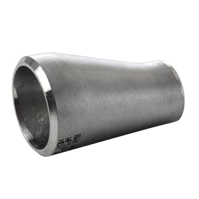 Syrefast svejsefitting, excentrisk konus i rustfrit stål 316/316L, dimension 8" x 4" SCH 40S, vægt 5,1kg.