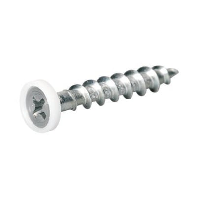 Schneider Electric Thorsman TFT-IS skrue med krave, 5x33mm, med fuldt gevind og isoleret hvid plastkrave.