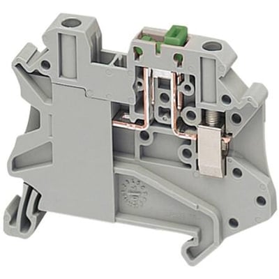 Schneider Electric skilleklemme, grå, 4mm2, Linergy TR serie med clip-on montage og push-in tilslutning.