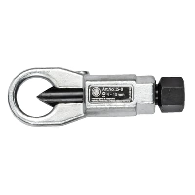 Møtriksprænger til 4-10 mm møtrikker, fremstillet af metal med et mærke på siden.