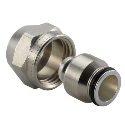 Uponor Uni-X koblingssæt MLC, 20-3/4"FT Euro, viser samlingen af messingkobling og fittings.