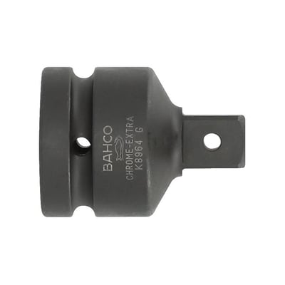 Bahco kraftovergangsstykke, set fra den modsatte side, viser 3/4" udgang og 1" indgang med logo.
