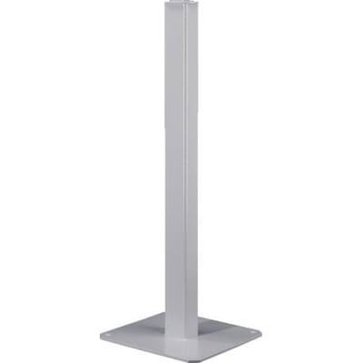 Rittal standerfod åben CP, en grå metalfod med firkantet søjle, præsenteret isoleret på en hvid baggrund.