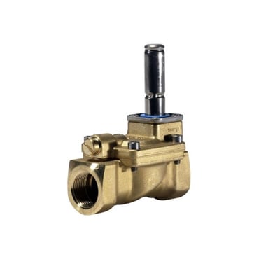 Danfoss EV224B magnetventil med messinghus, servostyret membran og 2/2 veje, normalt åben.