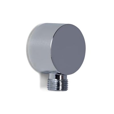 Vægmonteret slangeudtag i krom med 1/2" gevind til bruseslange eller håndbruser.