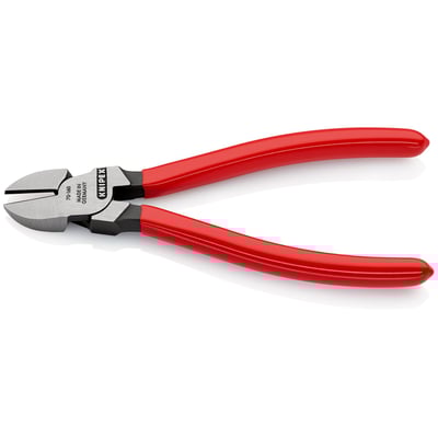 Knipex sidebidetang 7001-160 med 160mm længde og røde plastbelagte håndtag, vist på hvid baggrund.