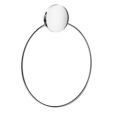 Beslagsboden håndklædering i forkromet finish med rund ring og selvklæbende monteringsplade, Ø172 mm.