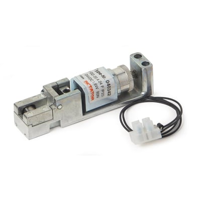 Assa Abloy løs magnet til g460, g461 og g46 med metalbeslag, ledning og stik, set skråt fra siden.