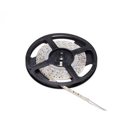 Professionel LED strip på 12W/m, 24V, 1392lm/m i 4000K, IP65 NANO på en sort rulle.