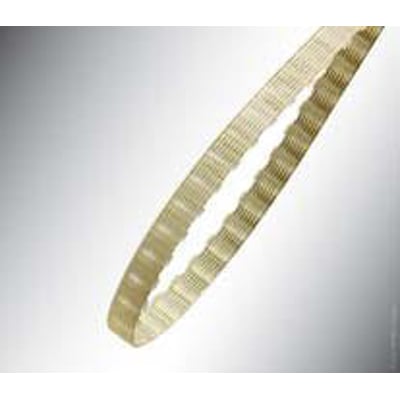 Optibelt Alpha Torque tandrem på 340 mm med 16 AT5 profil og stålcordforstærkning, der viser tandmønsteret.