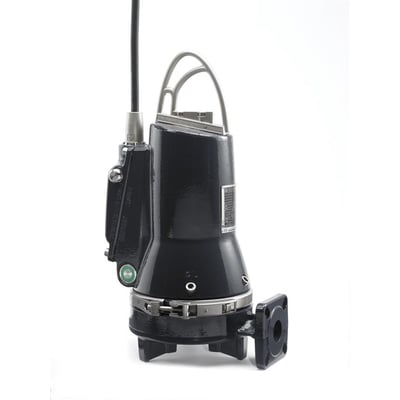 Grundfos SEG.40.12.2.1.502 dykpumpe i støbejern med 10 meter kabel og flange til tilslutning, set fra siden.