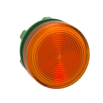 Schneider Electric Lampehoved ZB5 LED "stærkt lys", orange, med en diameter på 22 mm og riflet linse i plast.