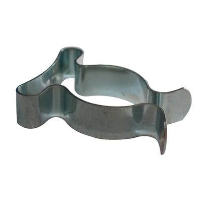 Maskinfabrikken Universal fjederklemme Ø25 mm uden bagplade, fremstillet af metal, ideel til træplader.