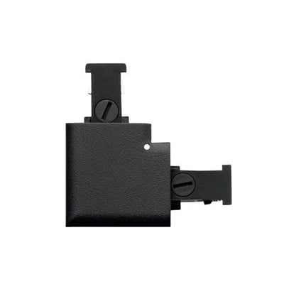 SG Armaturen Zip L-samling til 1-fase skinnesystem i sort, viser L-formen og monteringsdetaljer.