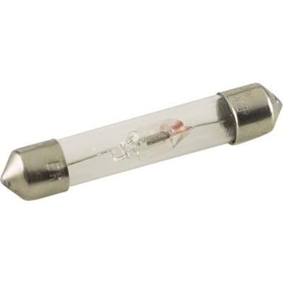 Polhit modstand til spændingsviser med glaskammer og metalender på hvid baggrund.