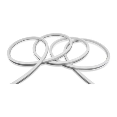 Tre V-TAC VT-560 Neon Flex LED-strips i silikoneovertræk, arrangeret i ringe mod en hvid baggrund.