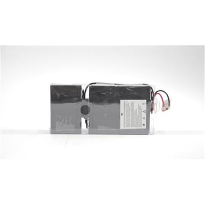 Eaton Easy Battery+ batteripakke M, 36 V med 3 x 12 V/9 Ah, vist som sorte batterier med tilslutningskabler.