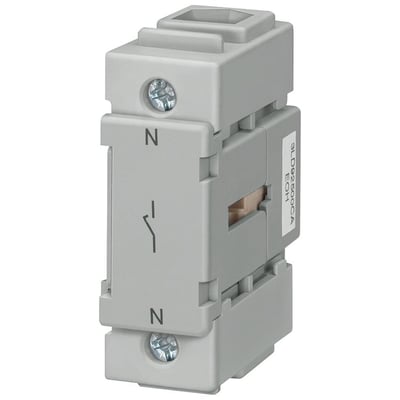 Siemens N-leder 63A, en grå, modulær kontakt med 'N'-markering og et afbrydersymbol.