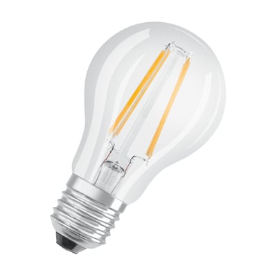 Osram LED standard lyskilde med E27 sokkel og klart glas, 6,5W tilsvarende 60W, med synlig filament.
