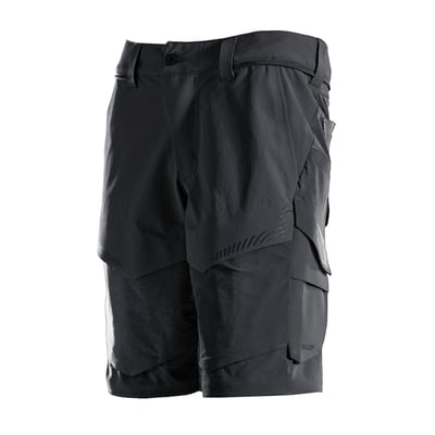 Mascot arbejdsshorts i sort stretch materiale med 24 cm skridtlængde og praktiske multifunktionelle lommer.