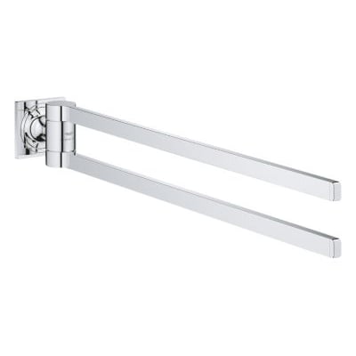 Grohe Allure New dobbelt håndklædestang i krom med to parallelle, drejelige arme og vægbeslag.