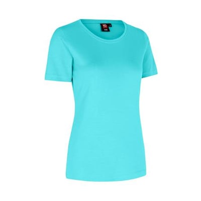 ID Identity dames T-shirt i mintgrøn, størrelse 3XL, med korte ærmer og let figursyet pasform i blød interlock kvalitet.