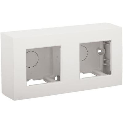 Niko indsats med integreret ramme til 2 moduler, hvid, til direkte vægmontering af afbrydermateriel.