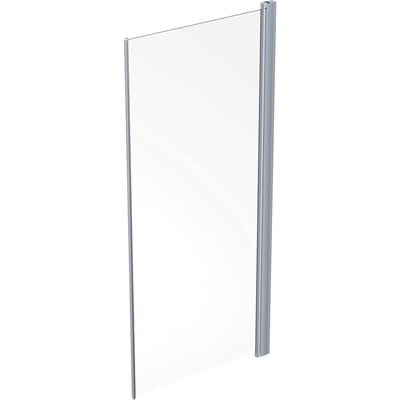 Contura Shower Space lige bruseglasdør med mat aluminiumsprofil og 6 mm klart sikkerhedsglas, måler 82 cm i bredden og 200 cm i højden.