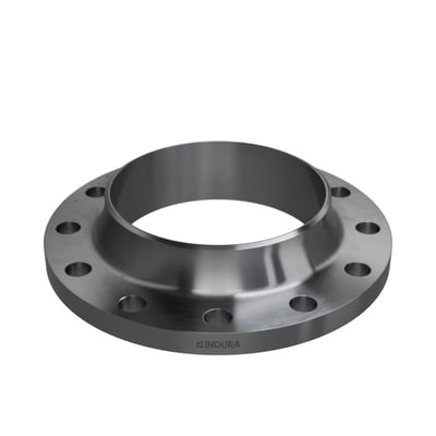 Indura svejseflange med 273mm diameter og 12 bolthuller, viser produktets rene design på hvid baggrund.