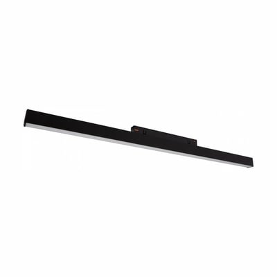 Sort SpectrumLED SHIFT Smart-Line M skinne-lys på 60,2 cm set skråt forfra med lysfladen synlig.