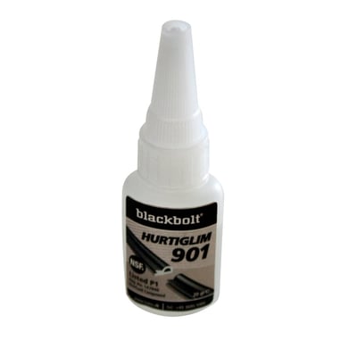 Blackbolt 901 hurtiglim på 20 g i en hvid flaske med spids hætte og etiket med modelnavnet.