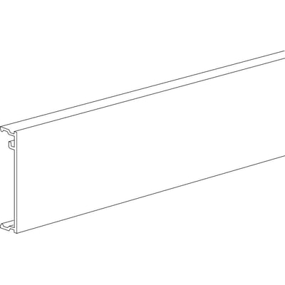 Detaljeret teknisk tegning af Schneider Electric Front FCA-F80 ALU, viser profil og monteringsdetaljer for installationskanal.