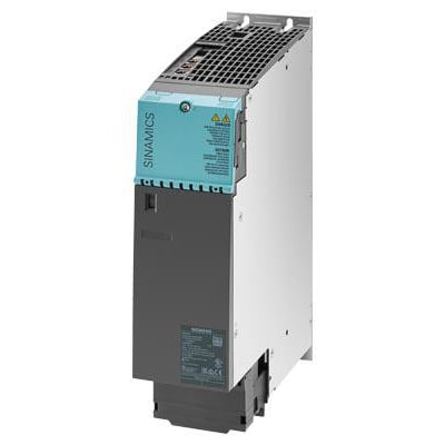 Siemens SINAMICS S120 single motor modul i booksize design med intern køling, DC 600V input og 3AC 400V, 60A output.