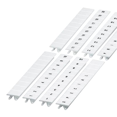 Schneider Electric mærker 11-20 med nummerering fra 1 til 20 samt en "SPECIAL" mærkningsstrimmel.