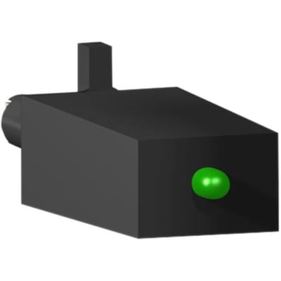 Schneider Electric varistor til RXM relæer, 24-60V AC/DC, med grøn indikatorlampe monteret.