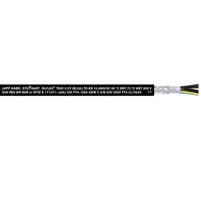 Lapp Olflex Tray II CY kabel med dimensionen 25G2.5 og 14/25C, mærket med tekniske specifikationer.