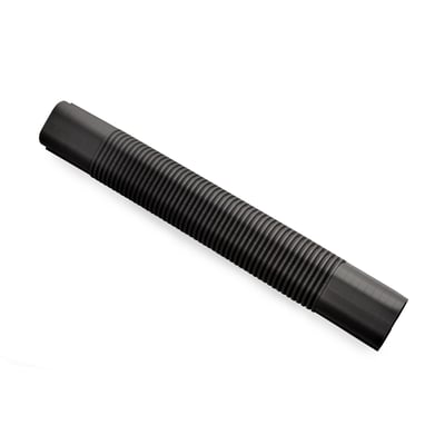Inaba fleksibelt kanalstykke på 500 mm i sort gummi med synlig ribbet overflade og glatte ender.
