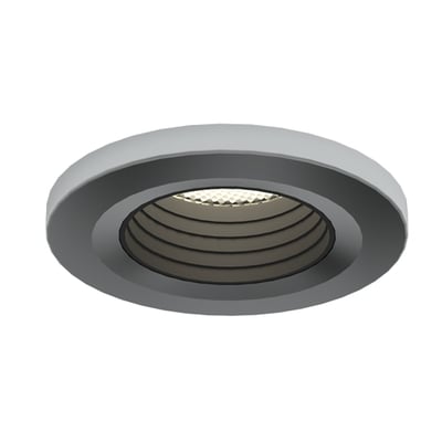 Ansell Lighting Frontring og indsats til Prism Pro Mini AntiGlare downlight, 55mm diameter, i stål og mat sort polycarbonat.