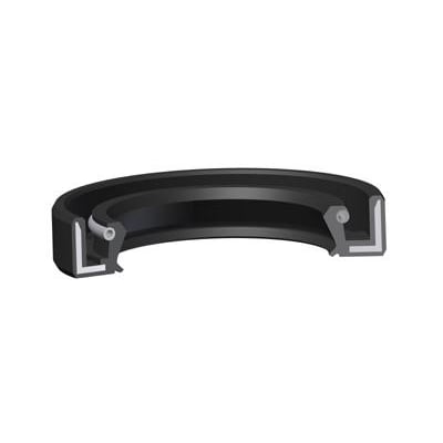 Olietætningsring type OAS, 40 x 52 x 7 mm, fremstillet i sort NBR-70 med gummibelagt metalhus og fjederbelagt tætningslæbe.