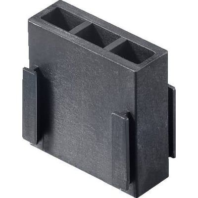 Mørkegrå Rittal udfyldningsstykke SV, med tre adskilte rum og fastgørelsesklips på siderne, fremstillet af plast.