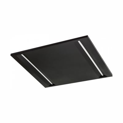 Sort SpectrumLED Algine Line CCT LED-panel på 40 W set skråt forfra med to synlige lysstriber.