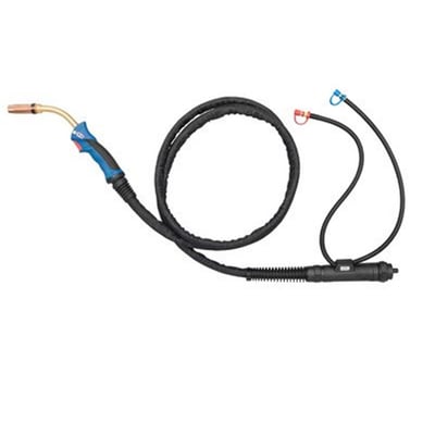 Abicor Binzel MB Ergo 501 D svejseslange på 4 meter, vandkølet, med ergonomisk blå og sort håndtag.