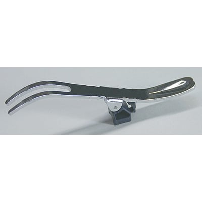 Løftearm 21AZB149 til måleur, viser den krombelagte arm med dobbeltspids og sort monteringsbeslag.