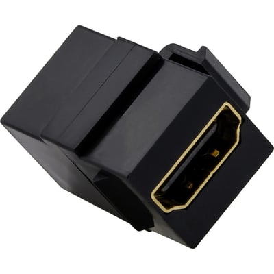 Lauritz Knudsen Merten Keystonemodul HDMI i sort plastik med guldbelagt HDMI-port.