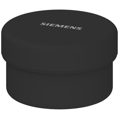 Sort Siemens-fod til vinkel- og rørmontage af SIRIUS 8WD-signalsøjler, vist oppefra med Siemens-logo.