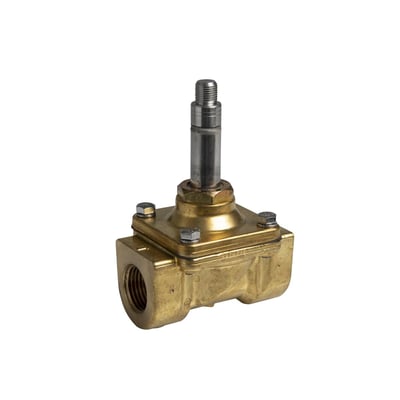 Servostyret 2/2 magnetventil i messing med NC funktion og G1/2" gevindtilslutning, KV=45 l/min.